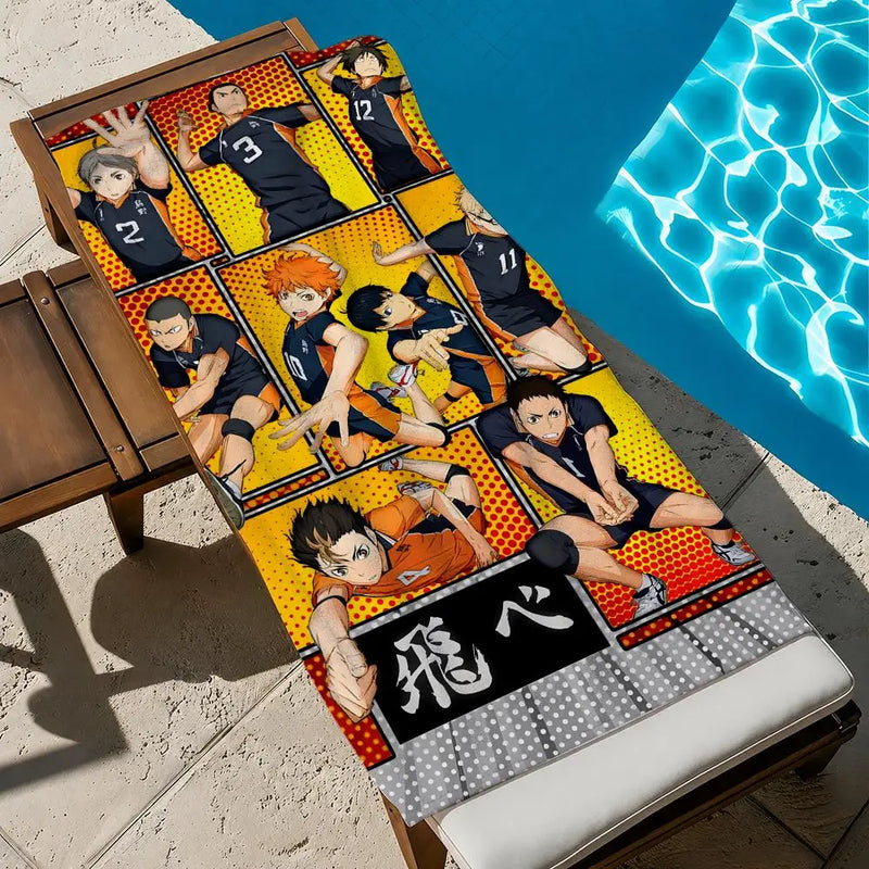Anime Haikyuu!! Towel Towel Soft Pool Gift For Travel Gym Shower Cool Camping Quick Dry Sports  Large Beach Towel