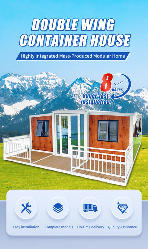 20FT/40 Portable Folding Steel Container House Prefabricated Tiny Home with 2/3 Bedroom Modular Expandable Housing customizable