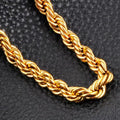 45-60cm Beautiful 18K Gold 4mm Round Rope Chain Necklace for Women Man Fashion Wedding accessories Party Jewelry Holiday gifts
