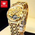 OLEVS 9910 Mens Watch Original Luxury Brand Waterproof Luminous  Automatic Mechanical Watch Dual Calendar Watch Box Reloj