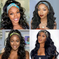 38 Inch Body Wave Headband Wig for Women Human Hair Wear and Go Brazilian Virgin Full Machine Human Hair 220 Density
