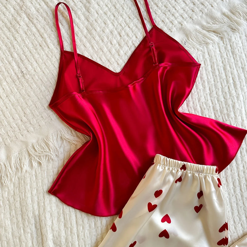 New V Neck Women's Pajamas with Contrast Color Solid | SAMAG