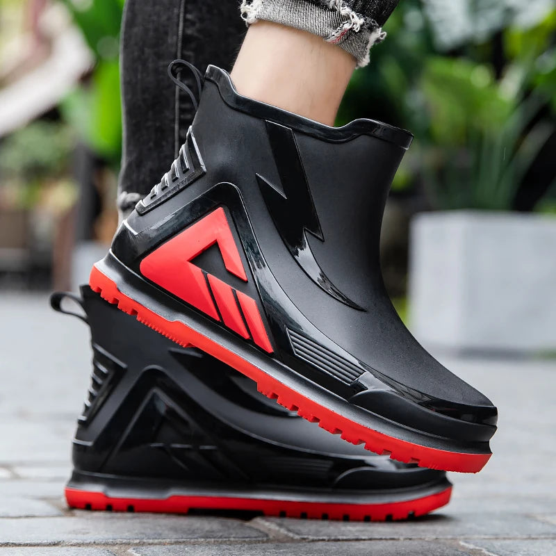High Rain Boots Water Shoes Couple Chef Shoes Original Men Waterproof Raincoat Man Work Rubber Boots Men's Long Rubber Boot Boat