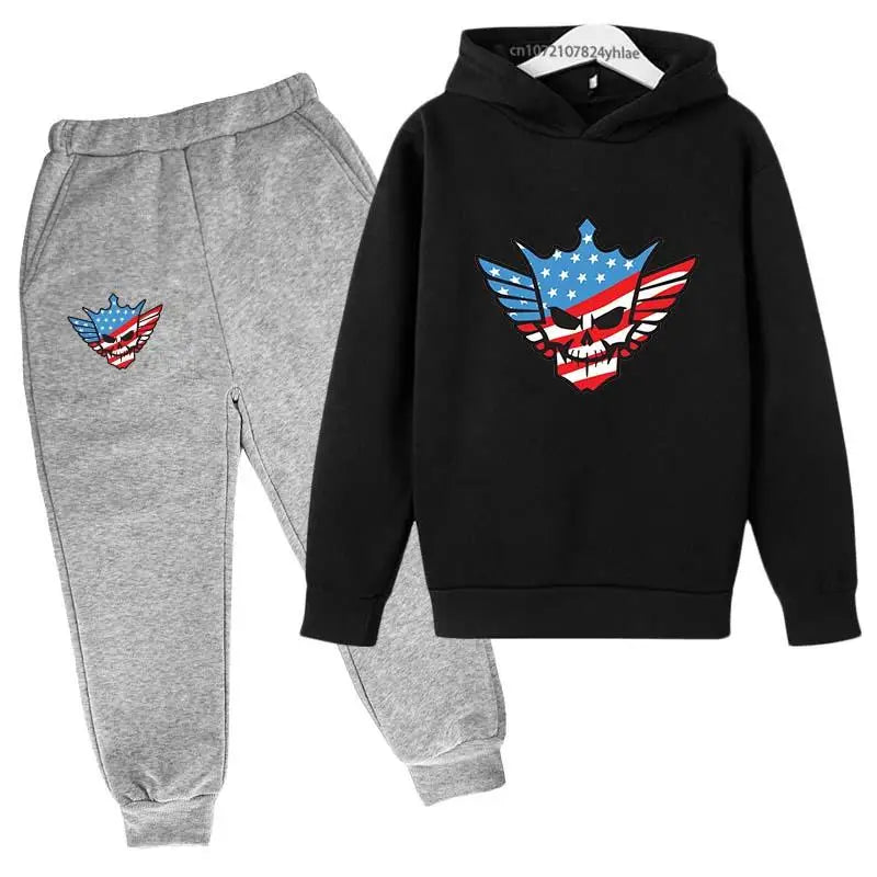 Kids Autumn Spring Fashion Cody WWE Pullover Hoodie+Pants | SAMAG