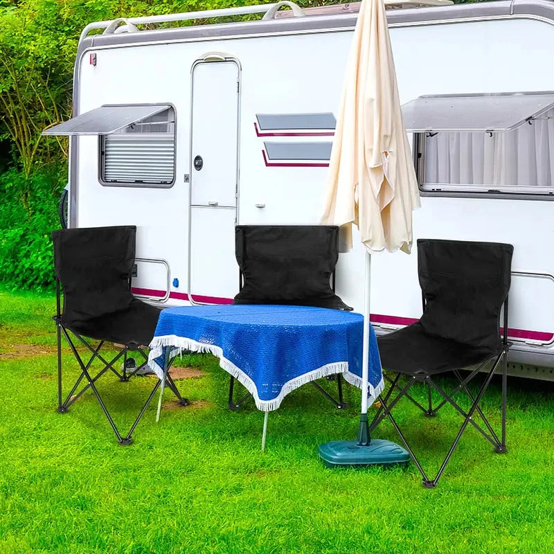 Outdoor Foldable Chair Camping Chair with Side Pocket Picnic Oxford Cloth Chairs Portable Beach Fishing Chairs Outdoor Chair