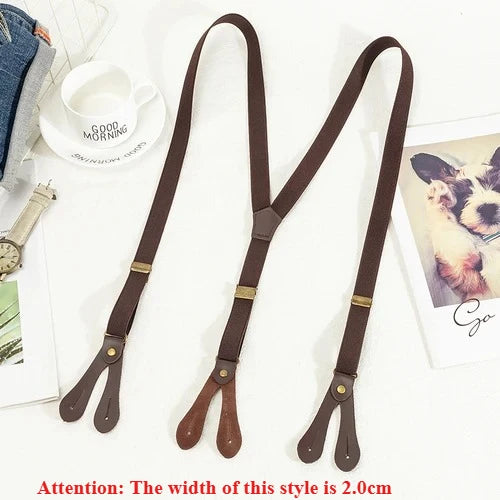 1Pc 2.5*115cm Adults Men's Suspenders Pants Y-Shaped Braces Adjust Elastic Anti-Slip Strap DIY Male Fashion Belts and Suspender