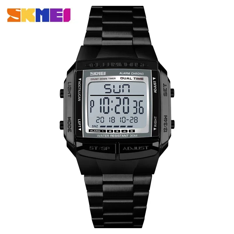1381 Luxury Electronic Mens Wristwatches Waterproof LED Display Digital Watch for Military Sports 1328 - Visuel 8 | SAMAG