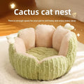 Autumn Cactus-Shaped Solid Pattern Thickened Fabric Cat Bed with Cave Design Sleeping Mat & Xuzhou Origin Pet House