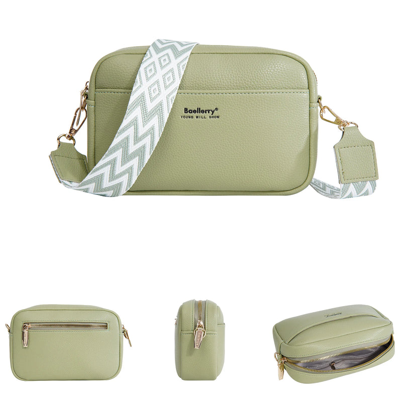 Solid Color Large Capacity Zipper Mobile Phone Bag Ladies Multifunctional Shoulder Crossbody Bag Fashion Casual Small Square Bag