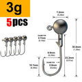 5pcs 1g 2g 3g 4g 5g 10g 20g 22g 25g 28g crank Jig head hook fishing hook head Jig lure hard bait soft worm jig hook for fishing