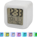 Alarm Clock with 7 Color Changing Night Light, Digital Kid Alarm Clocks with Snooze, Wake Up Digital Clock , Temperature