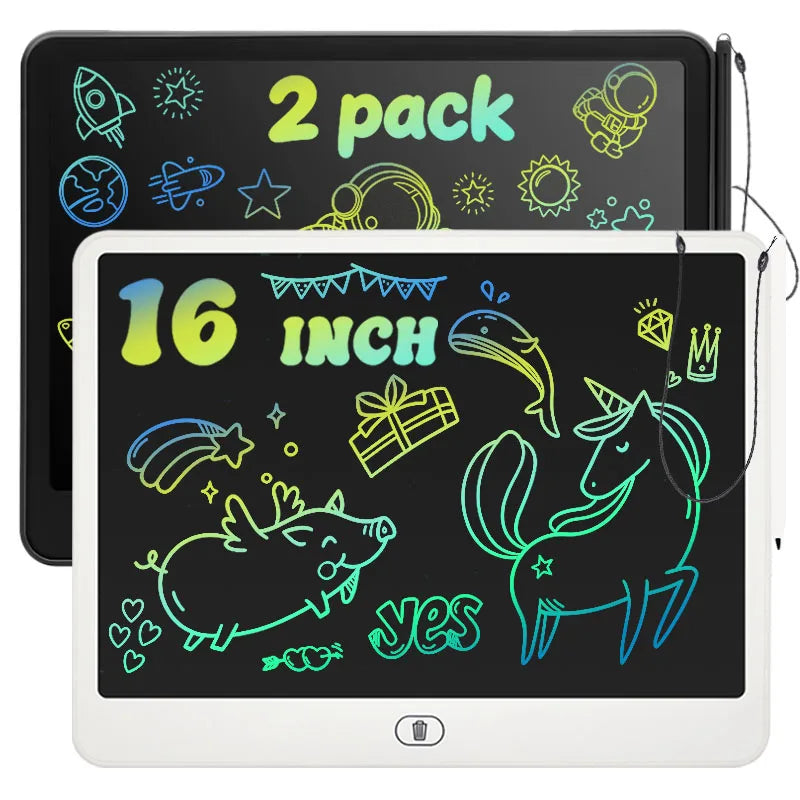2-Pack 16-Inch LCD Writing Tablet Digital Drawing Tablet Handwriting Pads Portable Electronic Tablet Board For 3-8 Years Kids