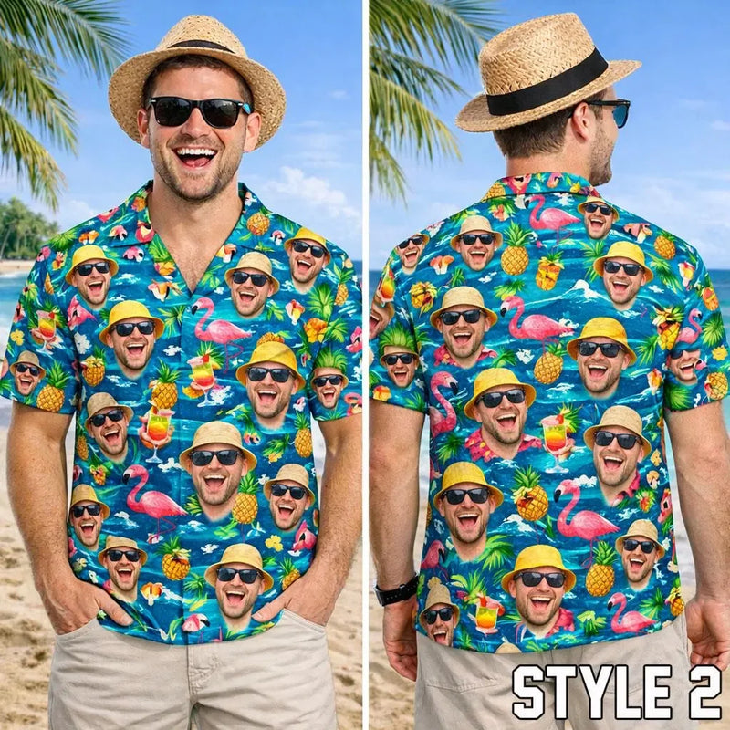 Custom Face Hawaiian Shirt, Funny Summer Beach | SAMAG