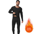 Slimbelle Men's Long Johns Set Winter Thermo Underwear Set Compression Long Sleeve Top Soft Breathable Round Neck Underwear