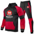 Spring Autumn Men's Montesa Motorcycle Logo Print Patchwork Pullover Hoodies+Personality Drawstring Sports Pants Sets | SAMAG