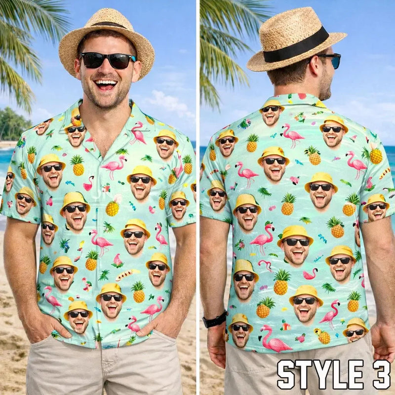 Custom Face Hawaiian Shirt, Funny Summer Beach | SAMAG