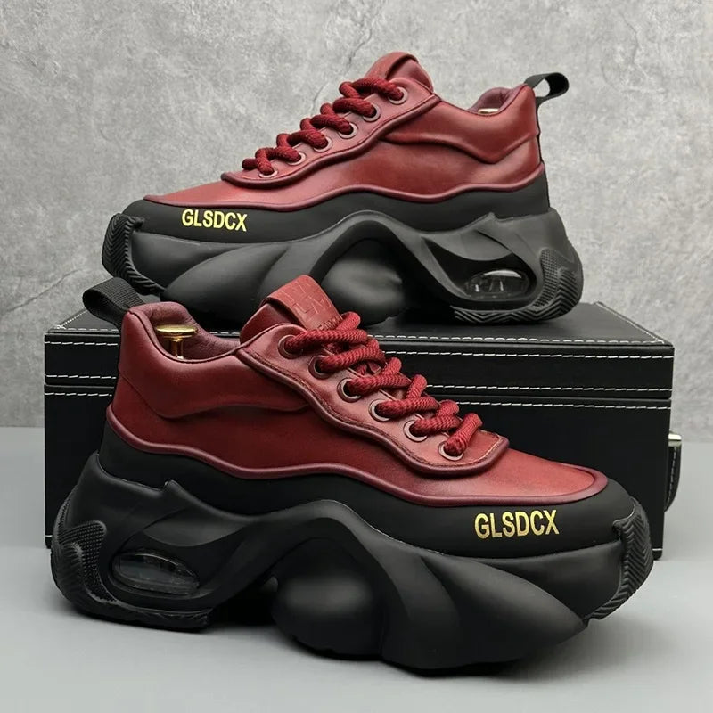 Designer Style Men Shoes  Autumn Fashion Comfortable Men's Thick Platform Sneakers Casual Shoes Sports Trainers Tenis
