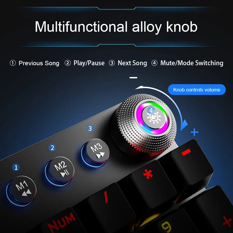 AULA F2088 Mechanical Keyboard Retro Punk 104 Keys RGB Backlit Wired Anti-Ghosting Magnetic Wrist Rest for PC/Mac