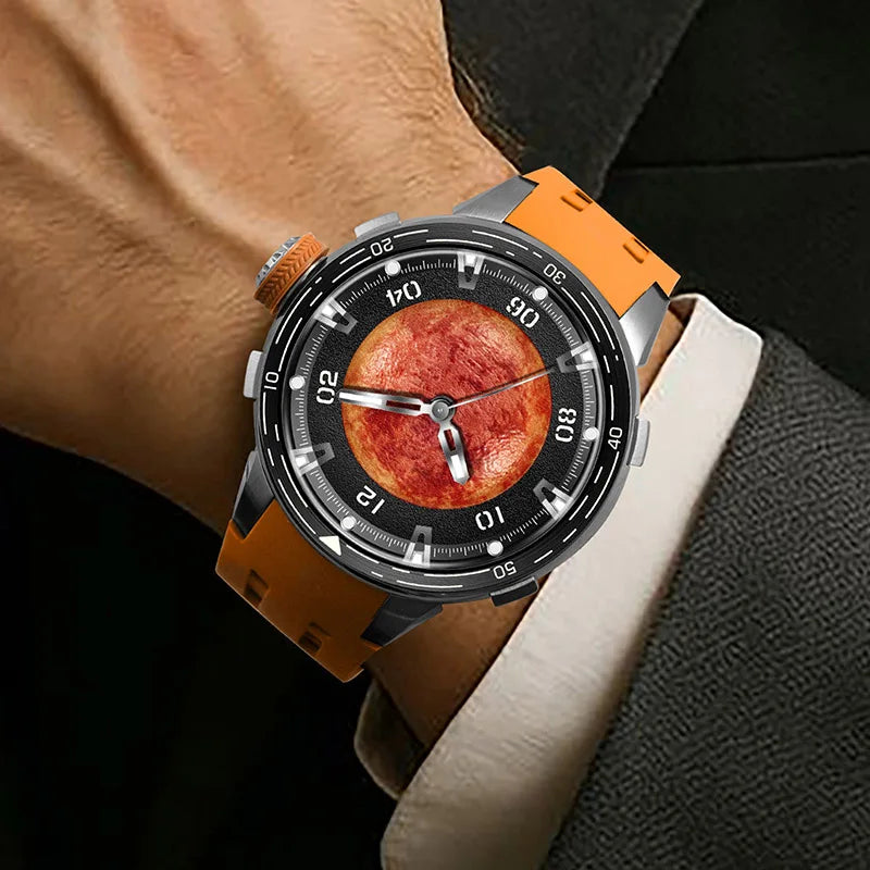 PINDU Design Original New Brand Wristwatches Miyota 8215 Planet Theme Series Mechanical Watch Men's Curved - Visuel 3 | SAMAG