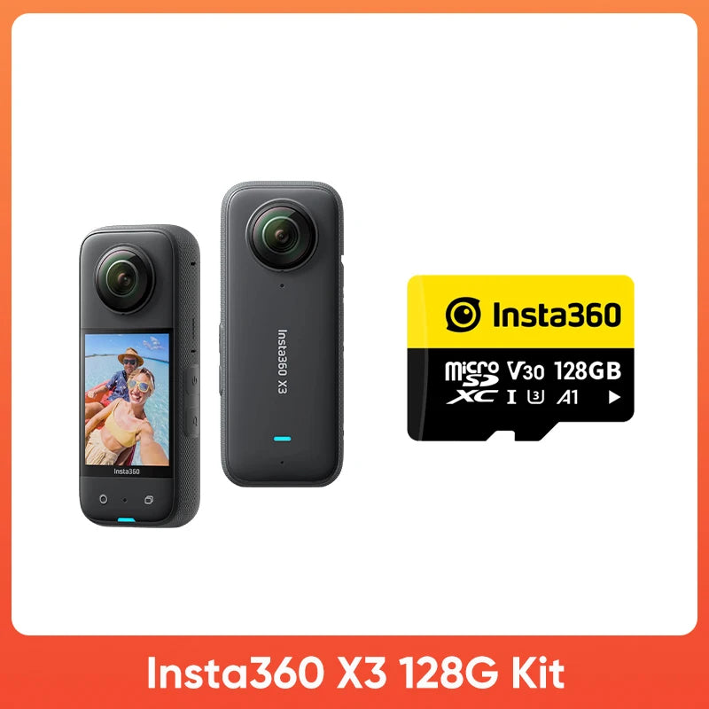 Original Insta360 X3 5.7K Action Camera 360 4K/30 72MP Photo Live Streaming 10m Waterproof Helmet Video Recording Sport