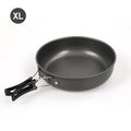 WESTTUNE Camping Frying Pan Aluminum Camping Picnic Plate Dish Portable Outdoor Cookware with Foldable Handle Hiking Cookware
