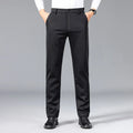 Men's mid-rise stretch casual suit pants, non-iron solid color straight leg pants