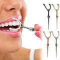 Stainless Steel Toothpick Dental Floss Portable Dental Floss 304 Oral Care Cleaning Gaps Tartar Y Shape Flossing Toothpick