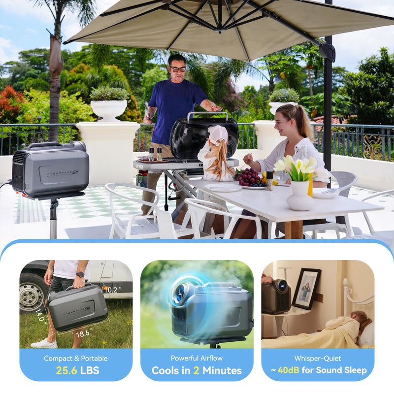 CYBERTAKE S2 Pro Portable Air Conditioner, All-in-One Cooling & Heating Unit for Camping, RV, Tent, Home & Outdoor Adventures