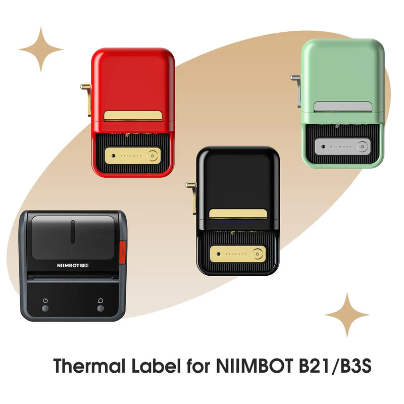 5 Rolls 30-50mm Thermal Label Paper Rolls White Color Waterproof for Niimbot B1 B21 B203 B3S Label Printer Barcode Name Printing