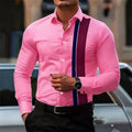 Men's fashionable contrast color striped long sleeve | SAMAG