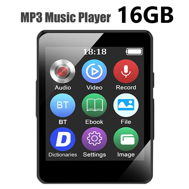 8/16/32/64GB Portable MP3 Player HiFi Bluetooth-Compatible 5.0 MP3 Music Player 1.8inch Screen Sports MP3 Player Gift for Kids