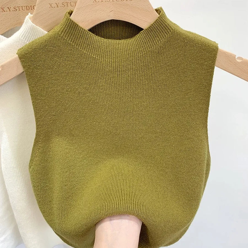 Women Knitted Tank Top Summer Fall Slim Sweater Short - View 11 | SAMAG