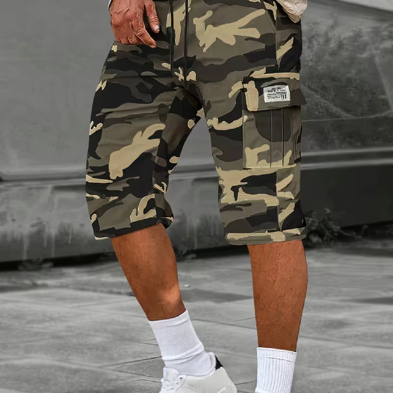 Men's Casual Cargo Shorts - All-Over Print, Non-Stretch | SAMAG