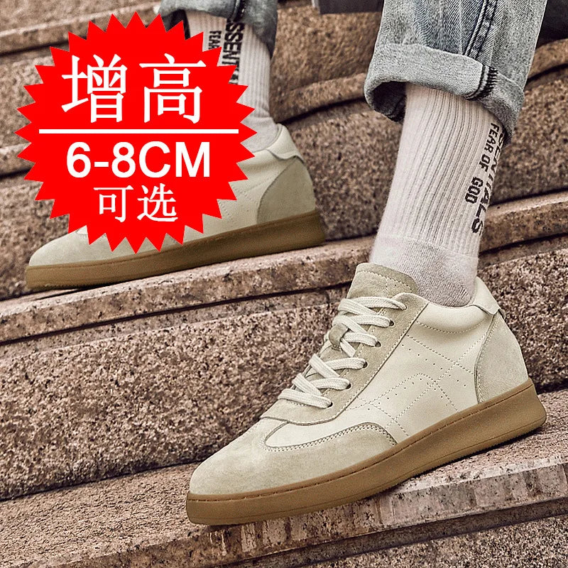 Men Invisible Height-increasing 8cm Elevator Shoes Lace-up Sports with Thick Sole Training 6cm Casual Wear Board Shoes