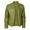Business Style PU Leather Jacket Stand Collar Slim Fit Zipper Coat Multiple Colors Autumn New Arrival Fashion Urban Outerwear