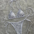 Halter Metallic Sequins Bikini Women Swimsuit Female | SAMAG