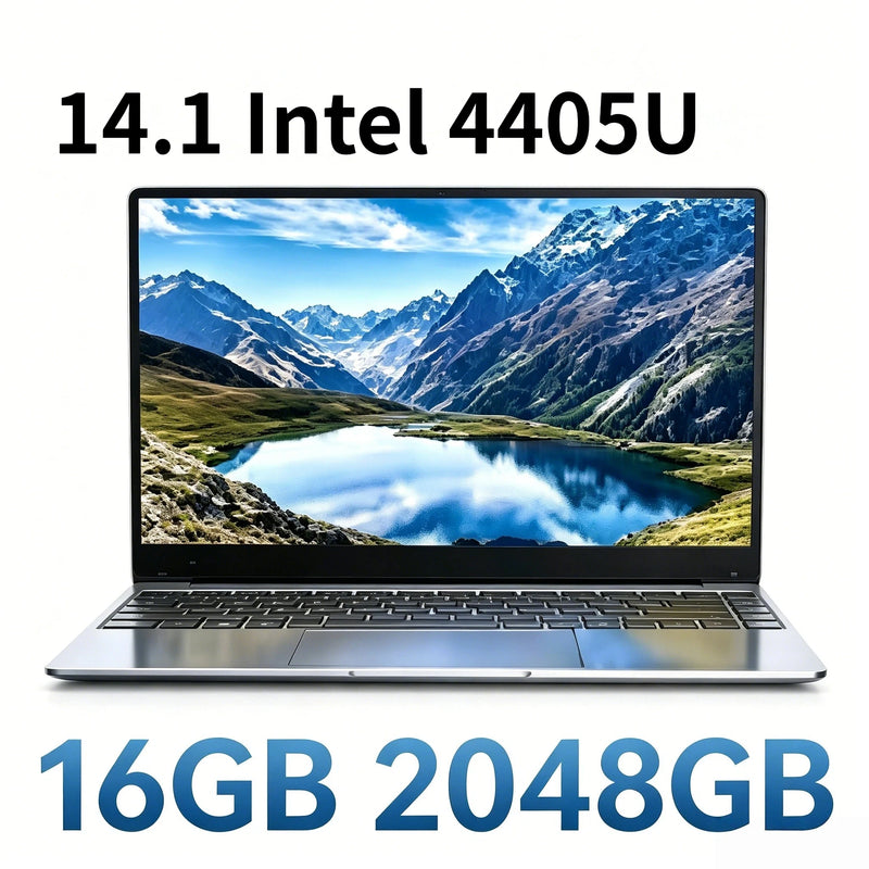 Ultra Slim 14.1 Inch Gaming Laptop Intel Pentium 4405U 2.1GHz 2C4T 16GB DDR4 2TB SSD 1920x1080 Office Study PC Ultra Pro Prime