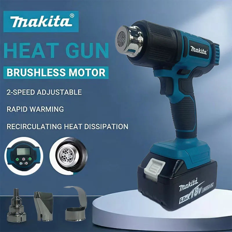 Makita Handheld Electric Heat Gun 18V Cordless Adjustable Hot Air Industrial Grade Battery Powered Tool for - View 3 | SAMAG
