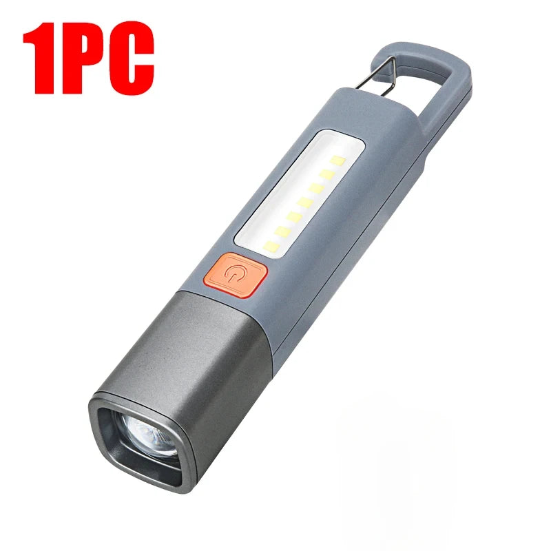 1-10PCS Super Bright LED Flashlight XPE Torch Light With Hook Camping Light USB Rechargeable Zoomable Waterproof Flashlight