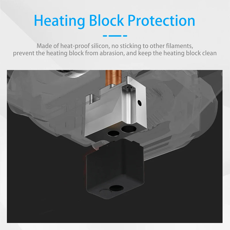 Heater Silicone Sleeve For FLSUN V400 3D Printer Silicone Sock Cover Protection Hotend Heat Block Protect Accessories
