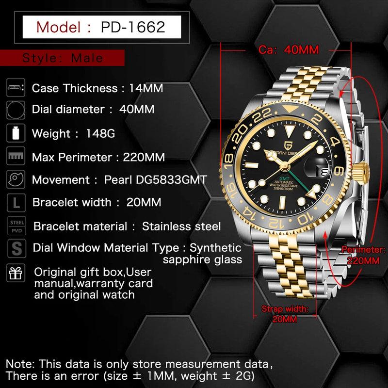 New PAGANI DESIGN Top Luxury Watch 8215 Sports Mechanical Automatic Watch Waterproof Stainless Steel Sapphire Watches for Man