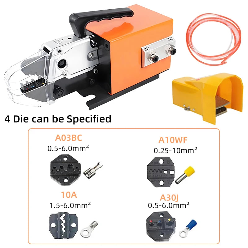 Multi - Function Pneumatic Terminal Crimping Machine with 15 Interchangeable Dies 1.3T Tool for All 0.25 - View 8 | SAMAG