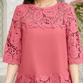 ZANZEA Elegant Lace Patchwork Blouse Summer Tops - View 5 | SAMAG