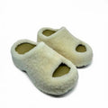 2026 Winter New Plush Warm Casual House Open Toe Women's Cotton Slippers Fashion Simple Style Thick Soled Comfort Women Shoes