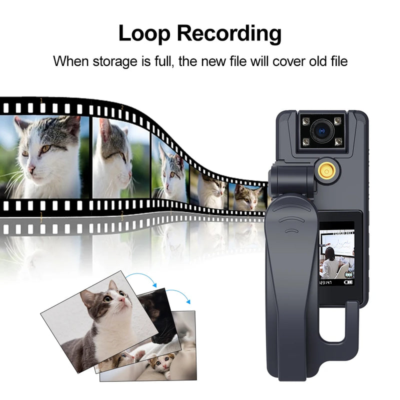 Vandlion A39 Mini Sports Camera 1.54" LCD Screen3000mAH 10H Contineous Video Recording Motion Detection Sports DV Bodycam