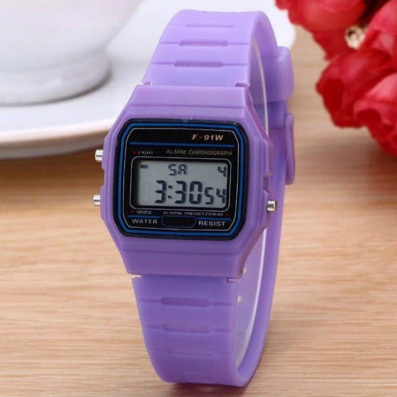 Fashion Luxury Brand Ladies Watch Harajuku Silicone Sports WR F-91W LED Electronic Multifunction Digital Watches For Women Gift