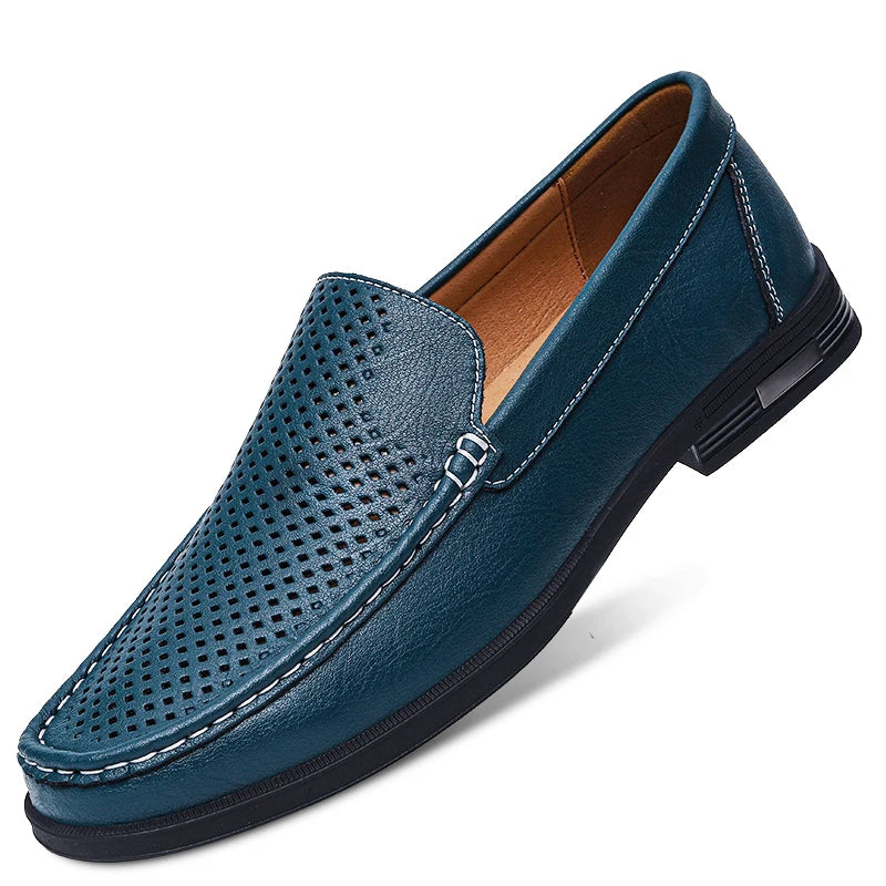 Genuine Leather Men Footwear Slip on Office Man Formal Shoes Wedding Party Men Dress Shoes Breath Driving Lazy Loafers Moccasins