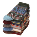 5pairs Unisex Ethnic Style Vintage Thick Wool Warm Crew | SAMAG