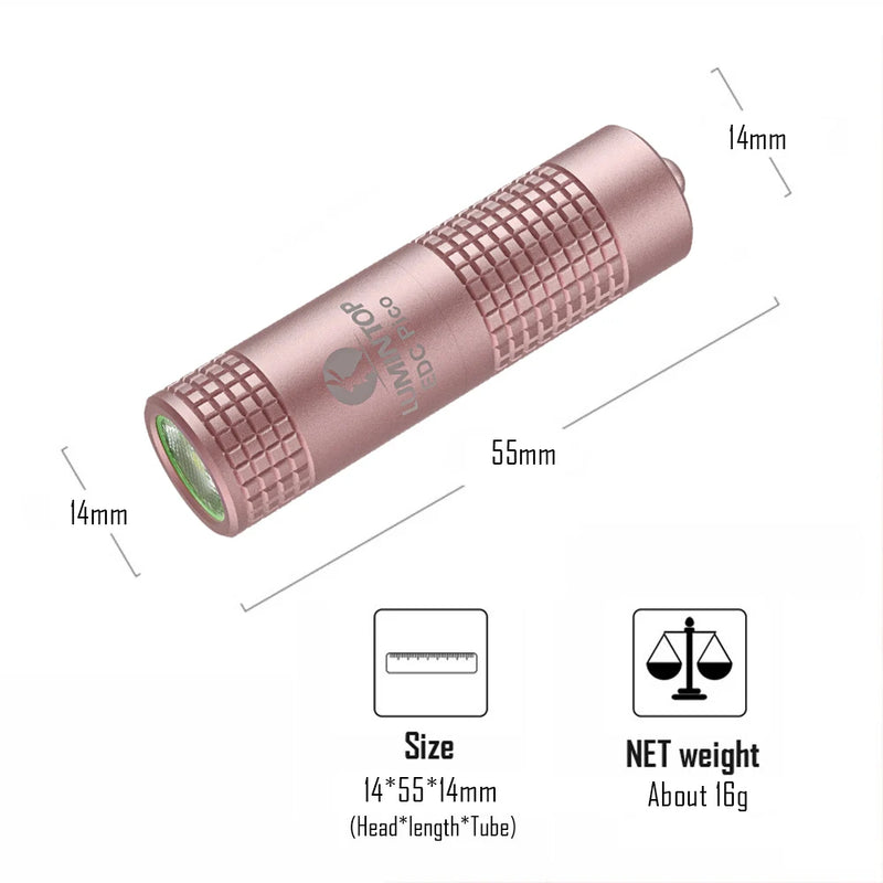 LED Camping Flashlight High Power 130 Lumens Keychain Lantern Pocket Outdoor Light 40M USB C 10280 Charging Torch Lamp EDC Pico