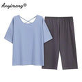 Plus Size Women's Capri Pants Pajamas Sets Polka Dot | SAMAG